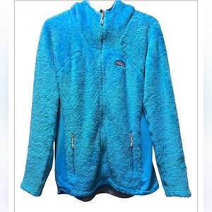 Patagonia Woman’s Turquoise Fleece Hoodie With Pockets